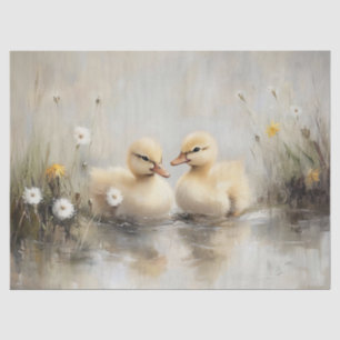 Papel De Seda Decoupage de Dandelion de Ducklings de Aquarela