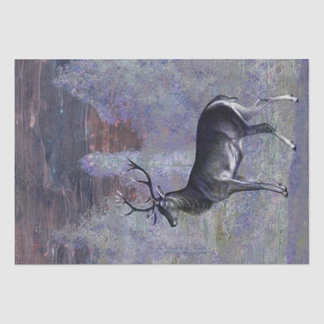 Papel De Seda Decoupage de Deer Buck Winter (Frente )