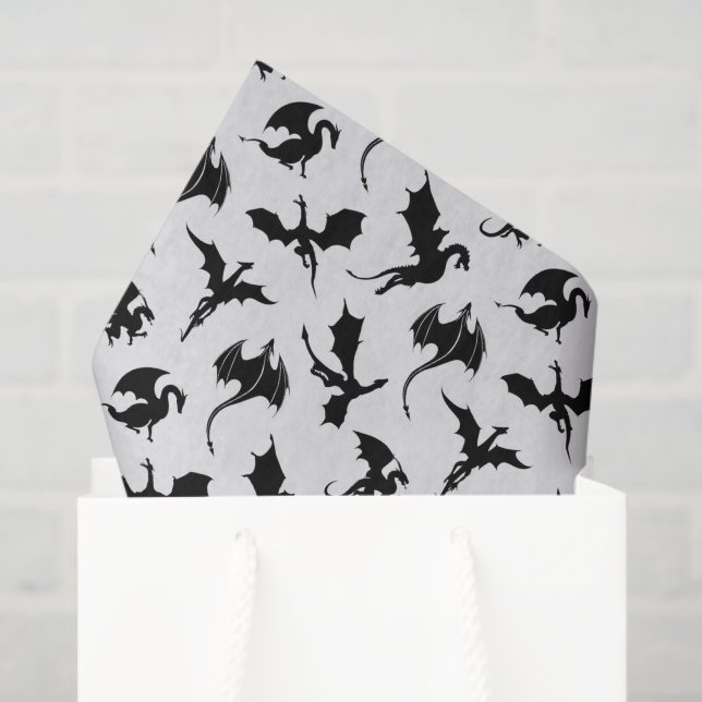 Papel De Seda Decoupage de Dragão (Sacola de presentes)