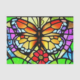 Papel De Seda Decoupage de Efeito de Vidro Obtido pela Borboleta