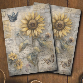 Papel De Seda Decoupage de Ephemera de Cartão Postal Antigo de G