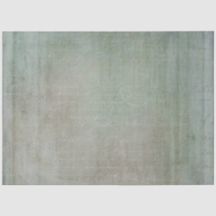 Papel De Seda Decoupage de Ephemera Verde de Textura Vintage Azu