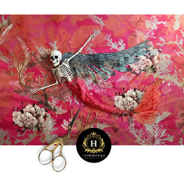 Papel De Seda Decoupage de Esqueleto de Vampiro Gótico Crânio de