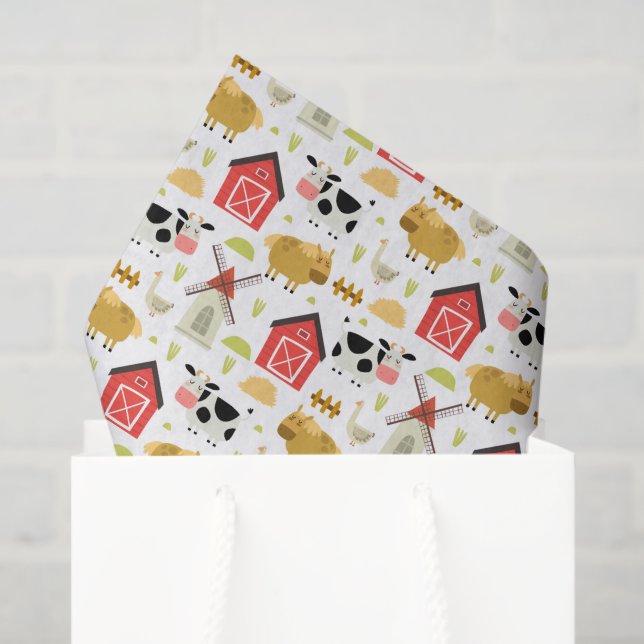 Papel De Seda Decoupage de Fazenda (Sacola de presentes)