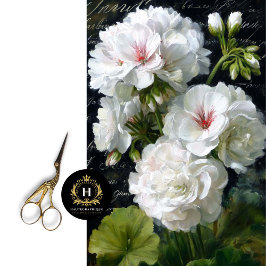Papel De Seda Decoupage de Flor de Gerânio Branco