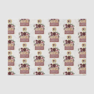 Papel De Seda Decoupage de Flor de Vinho Antigo
