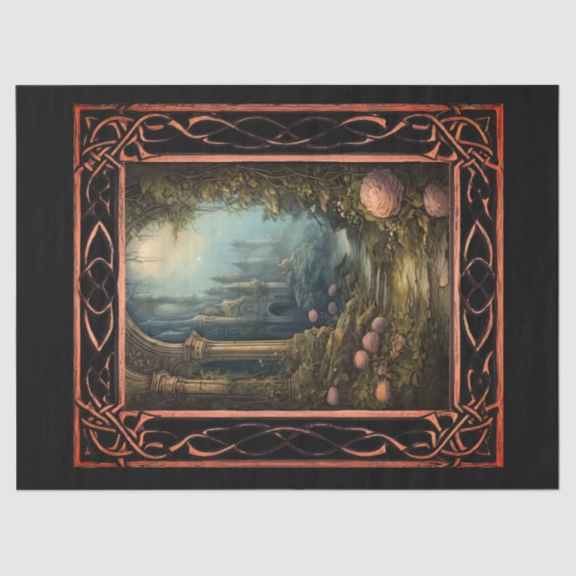 Papel De Seda Decoupage de Florais Cênticos Góticos (Frente )