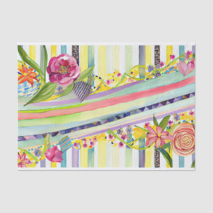 Papel De Seda Decoupage de Flores Brancas Reproduzíveis com Faix