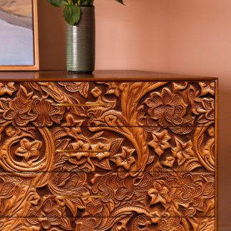 Papel De Seda Decoupage de Flores Dançantes de Couro Arrefecidas