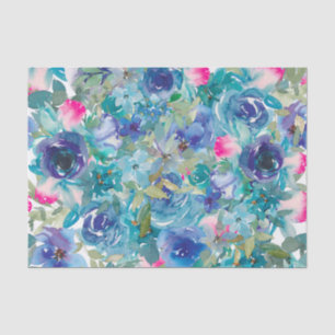 Papel De Seda Decoupage de Flores de Aquarela abstrato