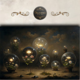 Papel De Seda Decoupage de Flores de Órbulo Encantadas