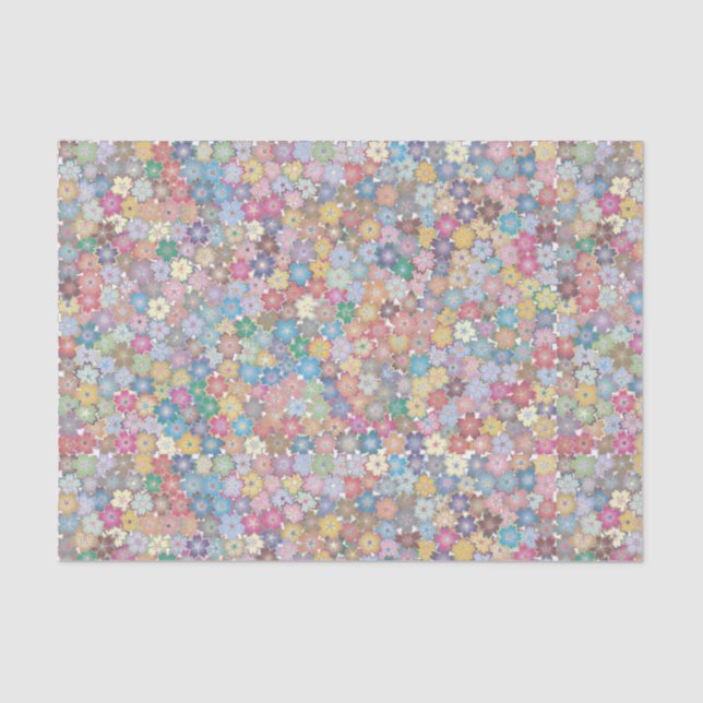 Papel De Seda Decoupage de Flores Multicoloridas Cheery (Frente )