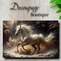 Decoupage de Floresta Encantada de Estalão Branco 