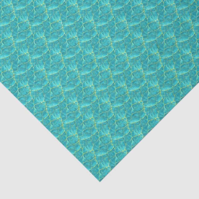 Papel De Seda Decoupage de Folha de Ouro Falso em Concha Aqua Tu (Detalhes)