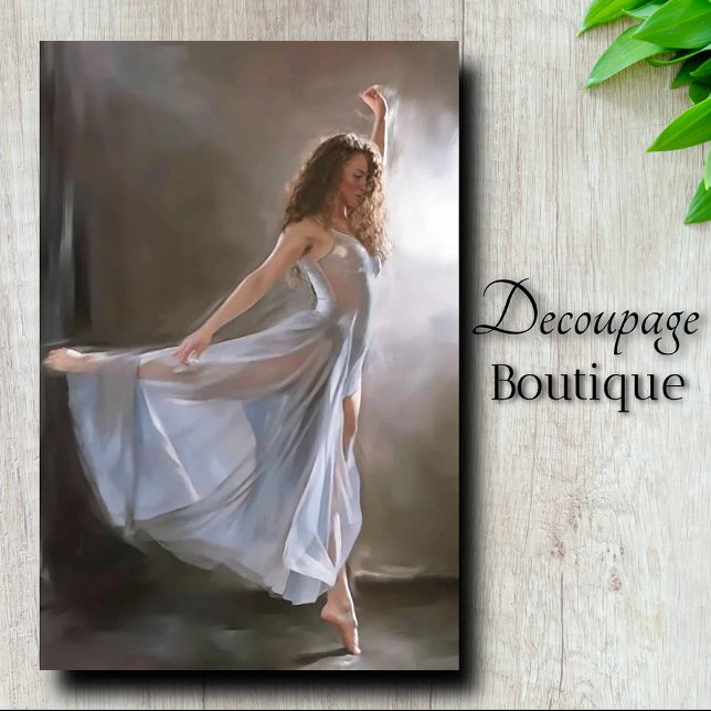 Papel De Seda Decoupage de Foto Graça Sedosa Azul (Blue Silken Grace Photo Decoupage Tissue Paper)