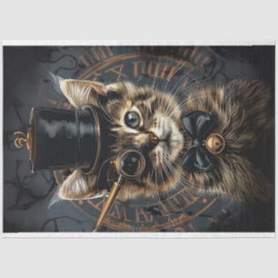 Papel De Seda Decoupage de Gatinhos com Sussurros Steampunk