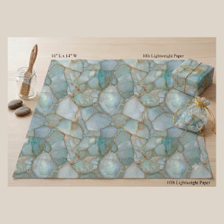 Papel De Seda Decoupage de Geodo de Ágata Turquesa de Luxo com V