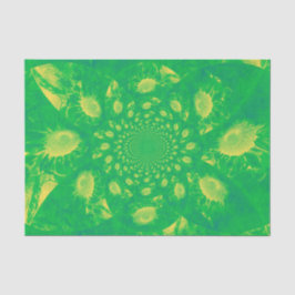 Papel De Seda Decoupage de Girassol Verde Amarelo Arte Abstrata