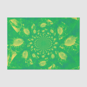 Papel De Seda Decoupage de Girassol Verde Amarelo Arte Abstrata