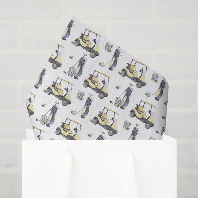 Papel de seda decoupage de golfe, golfe golfe (Sacola de presentes)