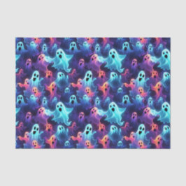 Papel De Seda Decoupage de Halloween Azul-Roxo Azul-Fantasma