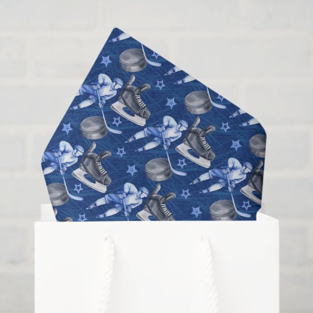 Papel De Seda Decoupage de Hóquei no Gelo (Sacola de presentes)