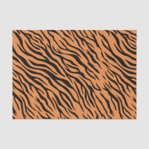 Papel De Seda Decoupage de Impressão Animal Tigre Preto Laranja