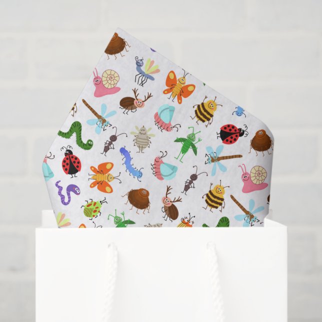 Papel De Seda Decoupage de Insetos Bugs (Sacola de presentes)