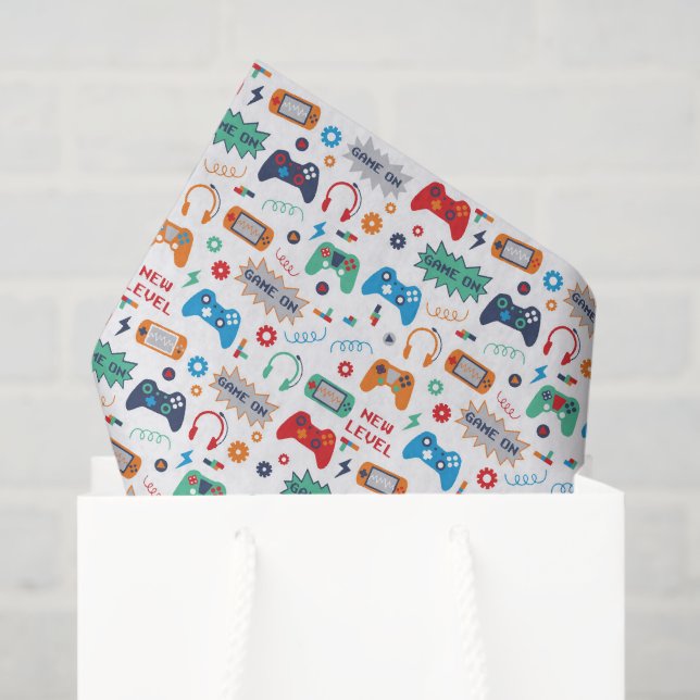 Papel De Seda Decoupage de Jogos para Gamer (Sacola de presentes)