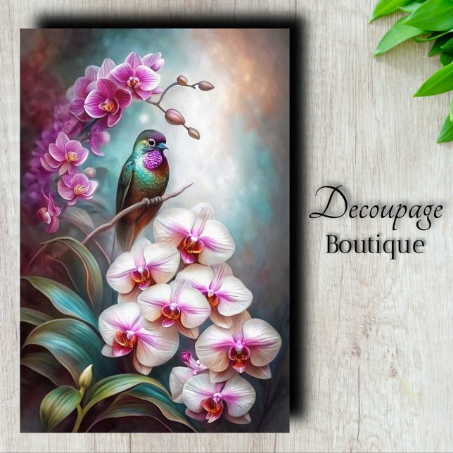 Papel De Seda Decoupage de Joias Orquídeas (Orchid Jewel Decoupage Tissue Paper)