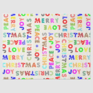 Papel De Seda Decoupage de Letra de Natal Divertida e Colorida