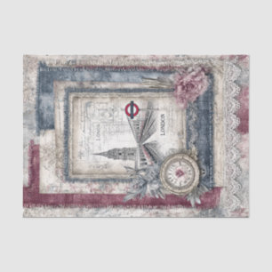 Papel De Seda Decoupage de Londres e Lace