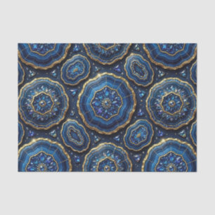 Papel De Seda Decoupage de Luxo Azul Naval + Geodo de Ágata Do