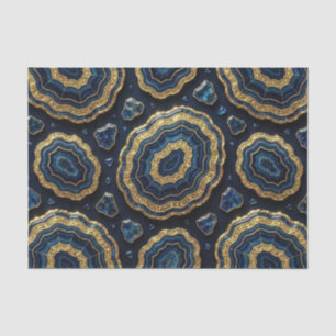 Papel De Seda Decoupage de Luxo Geodo de Ágata Azul Marinho +