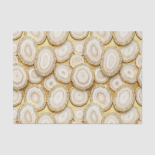 Papel De Seda Decoupage de Luxo Geodo de Ágata Branco + Dourad