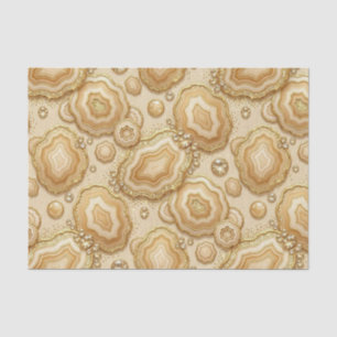 Papel De Seda Decoupage de Luxo Geodo de Ágata Camelo + Dourad