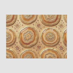 Papel De Seda Decoupage de Luxo Geodo de Ágata Camelo + Dourad