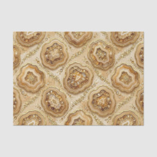 Papel De Seda Decoupage de Luxo Geodo de Ágata Camelo + Dourad