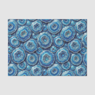 Papel De Seda Decoupage de Luxo Geodo de Ágata Dourada e Azul
