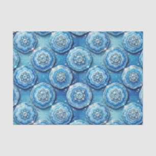 Papel De Seda Decoupage de Luxo Geodo de Ágata Dourada e Azul