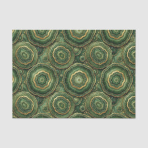 Papel De Seda Decoupage de Luxo Geodo de Ágata Dourada e Verde
