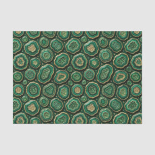 Papel De Seda Decoupage de Luxo Geodo de Ágata Dourada e Verde