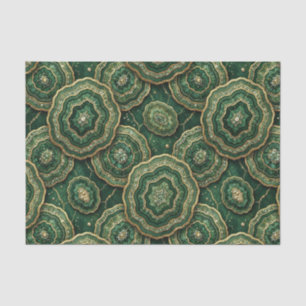 Papel De Seda Decoupage de Luxo Geodo de Ágata Dourada e Verde