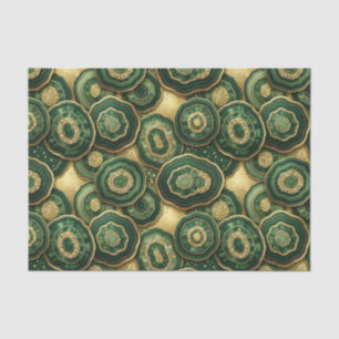 Papel De Seda Decoupage de Luxo Geodo de Ágata Dourada e Verde