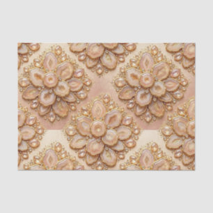 Papel De Seda Decoupage de Luxo Geodo de Ágata Dourada + Rosa