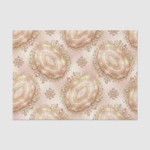 Papel De Seda Decoupage de Luxo Geodo de Ágata Dourada + Rosa