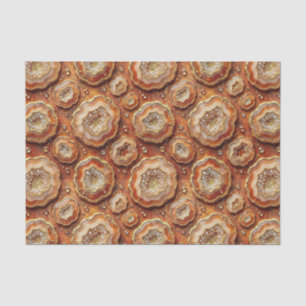 Papel De Seda Decoupage de Luxo Geodo de Ágata Laranja Queimad