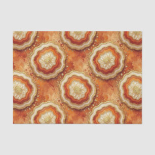 Papel De Seda Decoupage de Luxo Geodo de Ágata Laranja Queimad
