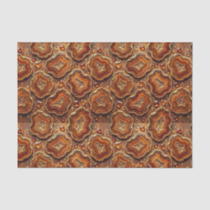 Papel De Seda Decoupage de Luxo Geodo de Ágata Laranja Queimad