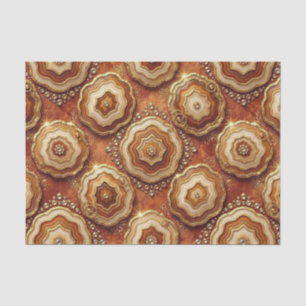 Papel De Seda Decoupage de Luxo Geodo de Ágata Laranja Queimad
